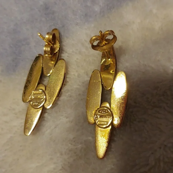 Gold Earrings, Vintage High Quality - Picture 2 of 2